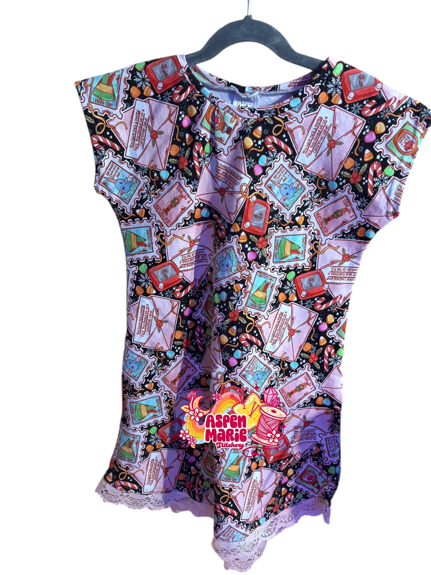 Size 7 Elf Letter Tshirt Dress