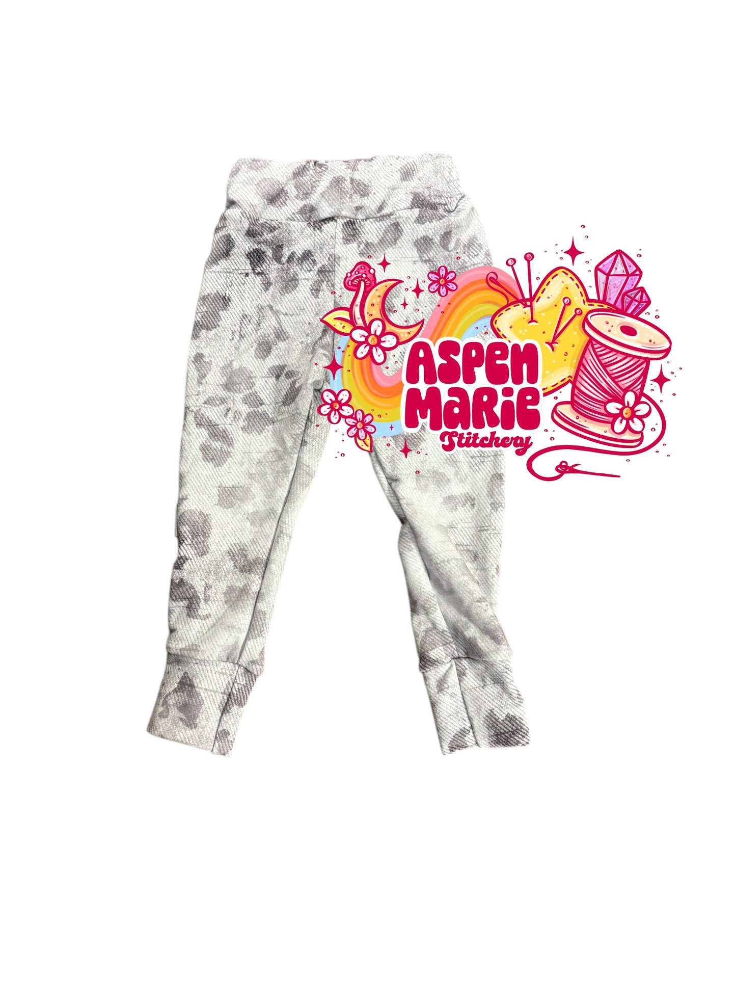 Size 12-18m White Leopard Joggers