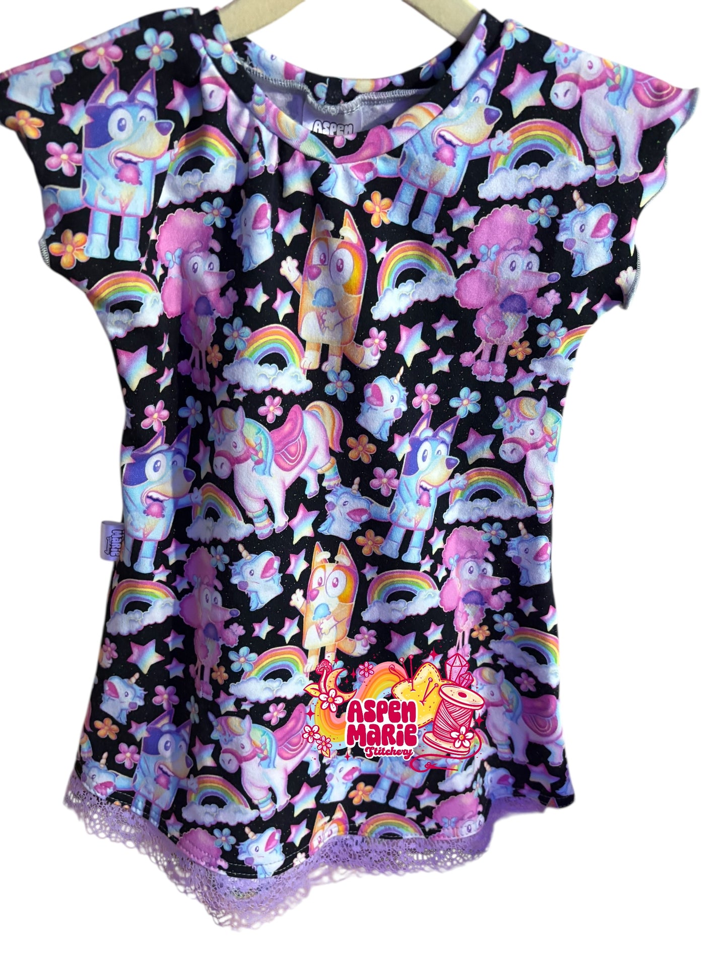 Size 2 Rainbow Dog Tshirt Dress