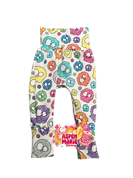 Size 3-12m Rainbow Skull Joggers