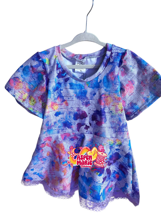 Size 7 Rainbow Leopard Peplum