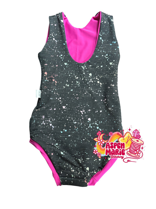 Size 7 Splatter One Piece Swimsuit