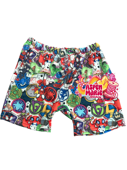 Size 6/7 Spider Friends Swim Shorts