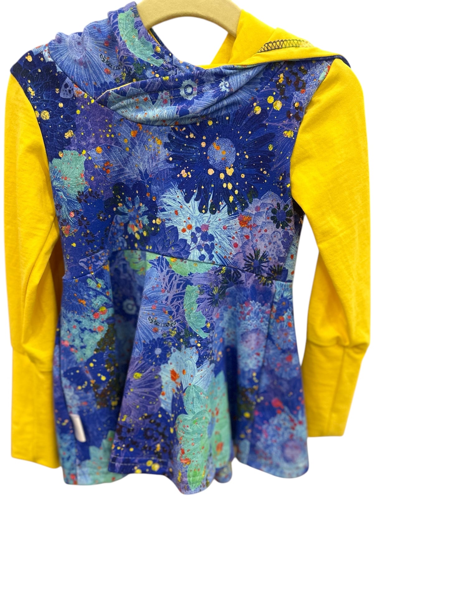 Size 18m-4 Blue Flower Hooded Peplum